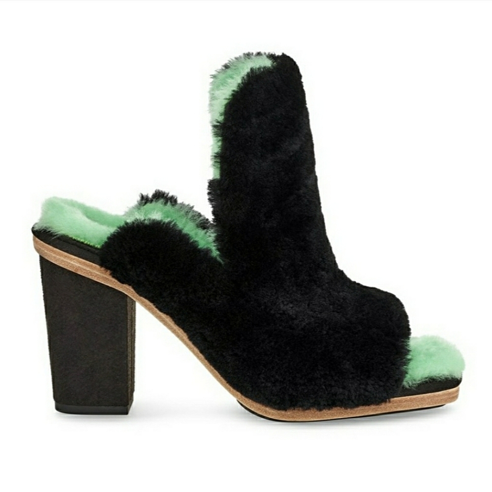 UGG X Eckhaus Latta Limited Edition Heels Mules Court Open Toe Authentic
